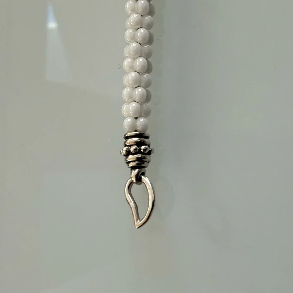 White Caviar Five Gold Station Ceramic Bracelet | 5mm from Lagos Size M(7) - Picture 8 of 11